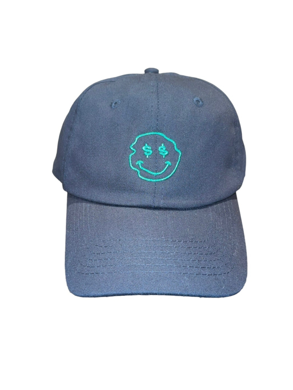 BeatStars‎ Dad Hat Black Strapback Cap Money Eyes Smiley Face Embroidered Rare